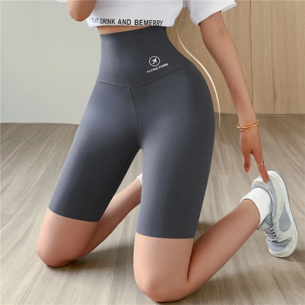 New Polyester Fibre Thin Five-cent Yoga Pants Elastic High Waist High Waist Yoga Pants Slim Fit Push Up Shorts Women