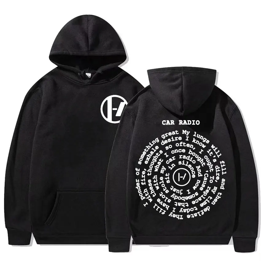 Twenty One Pilots Car Radio Double Sided Print Hoodie Harajuku Hip Hop Oversized Sweatshirt Men Women Fashion Casual Cozy Hooded