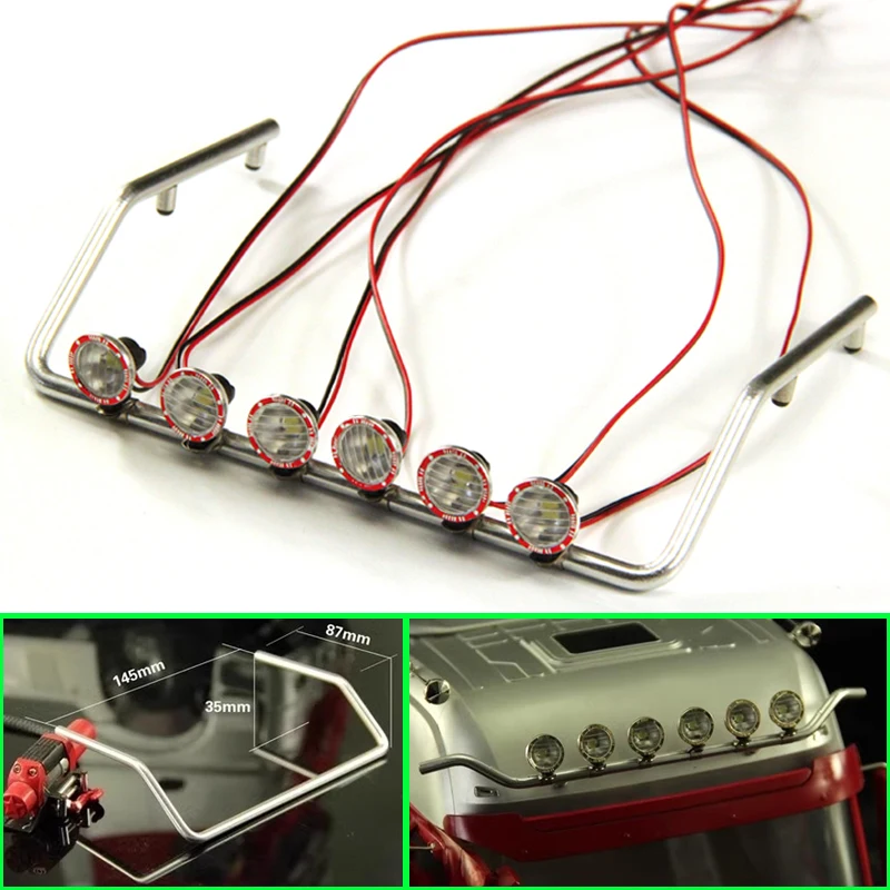 

Светодиодный металлический фонарь на крыше 3 В для 1/14 Tamiya RC Truck Самосвал BENS SCANIA MAN VOLVO