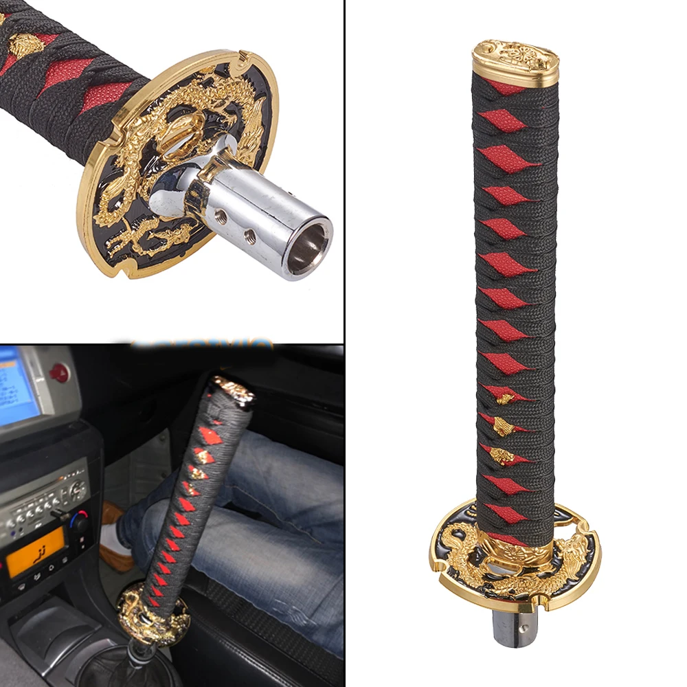 15/20/25cm Universal Katana Samurai Sword Gear Shift Knob Warrior Series Manual Stick Shift Knob with 4 Adapters Fits Most Car