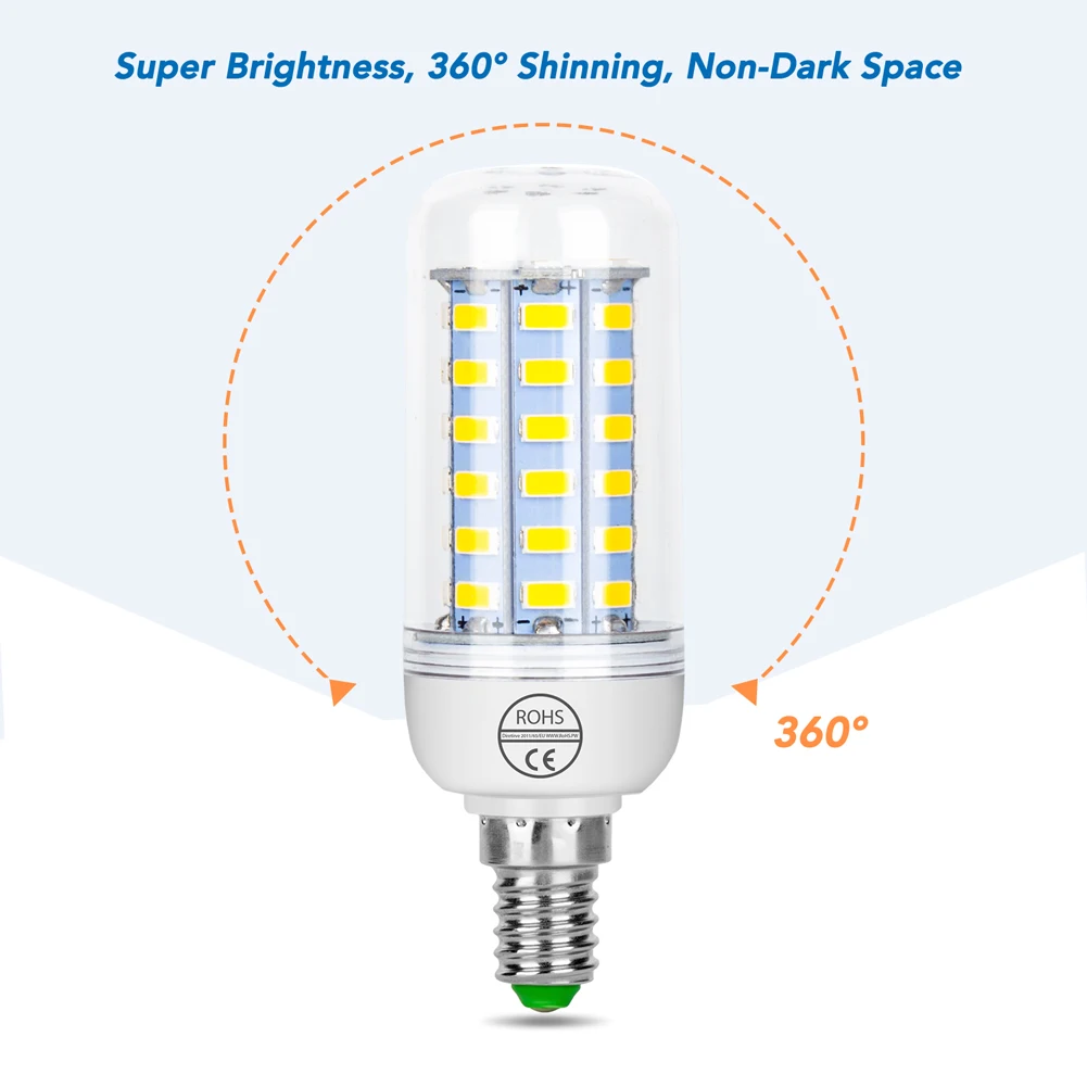 2PCS LED Light Bulb E27 Corn Lamp GU10 Chandeliers E14  AC220V LED Bulbs G9 Cool/Warm White B22 For Indoor Bedroom Lighting 240V
