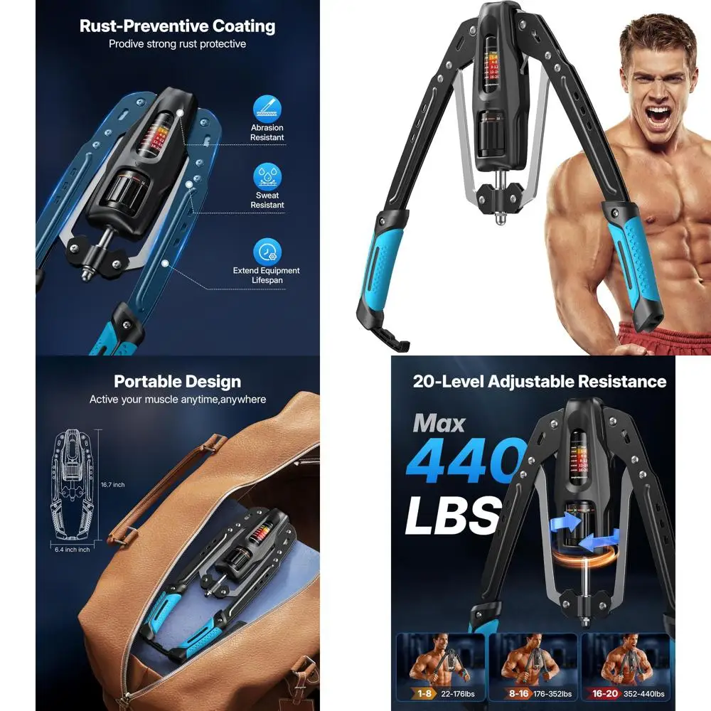 

Регулируемый гидравлический тренажер для дома (22-440 фунтов) для жима груди, развития силы плеч и рук