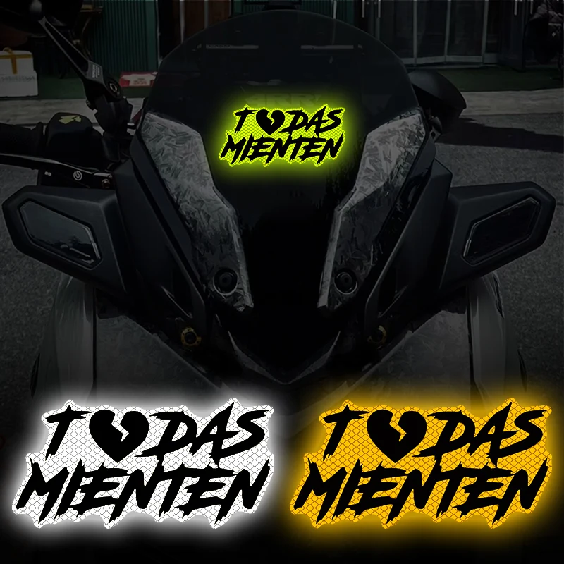 1PC Todas Mienten Creative Motorcycle Reflective Sticker Motorcycle Tank Scooter Night Warning Waterproof Motorcycle Decoration — zdjęcie 5