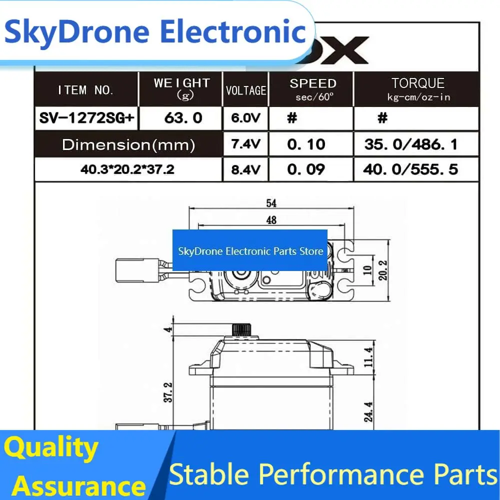 SkyDElSAVOX SV-1272SG+ 0.10\35KG SSR Model Airplane And Model Vehicle Standard High-Power Digital Servo For 1/8 Scale Off-road V