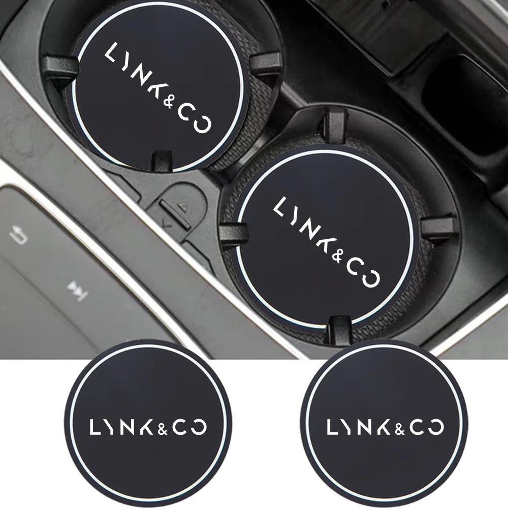 2Pcs Car Coaster Water Cup Bottle Holder Anti-slip Pad Mat Silica Gel For Lynk & co 01 05 03 09 02 04 06 07 08 Lynk&co