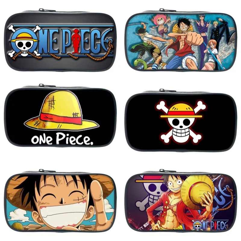 Anime One Piece Pencill Case Kids School Student Cartoon Luffy Pen Bag School Supplies Stationery Birthday Party Gifts for Boys