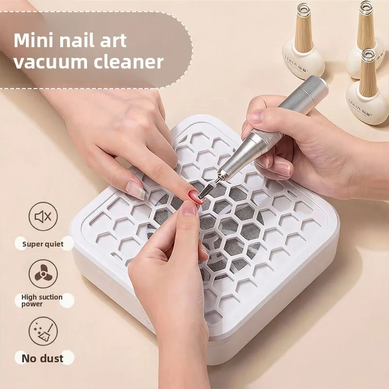 Nail Art Vacuum Cleaner Large Suction Mini Finger Unloading Vacuum Collector Desktop Nail Polishing Dust Cleaner Nail Art