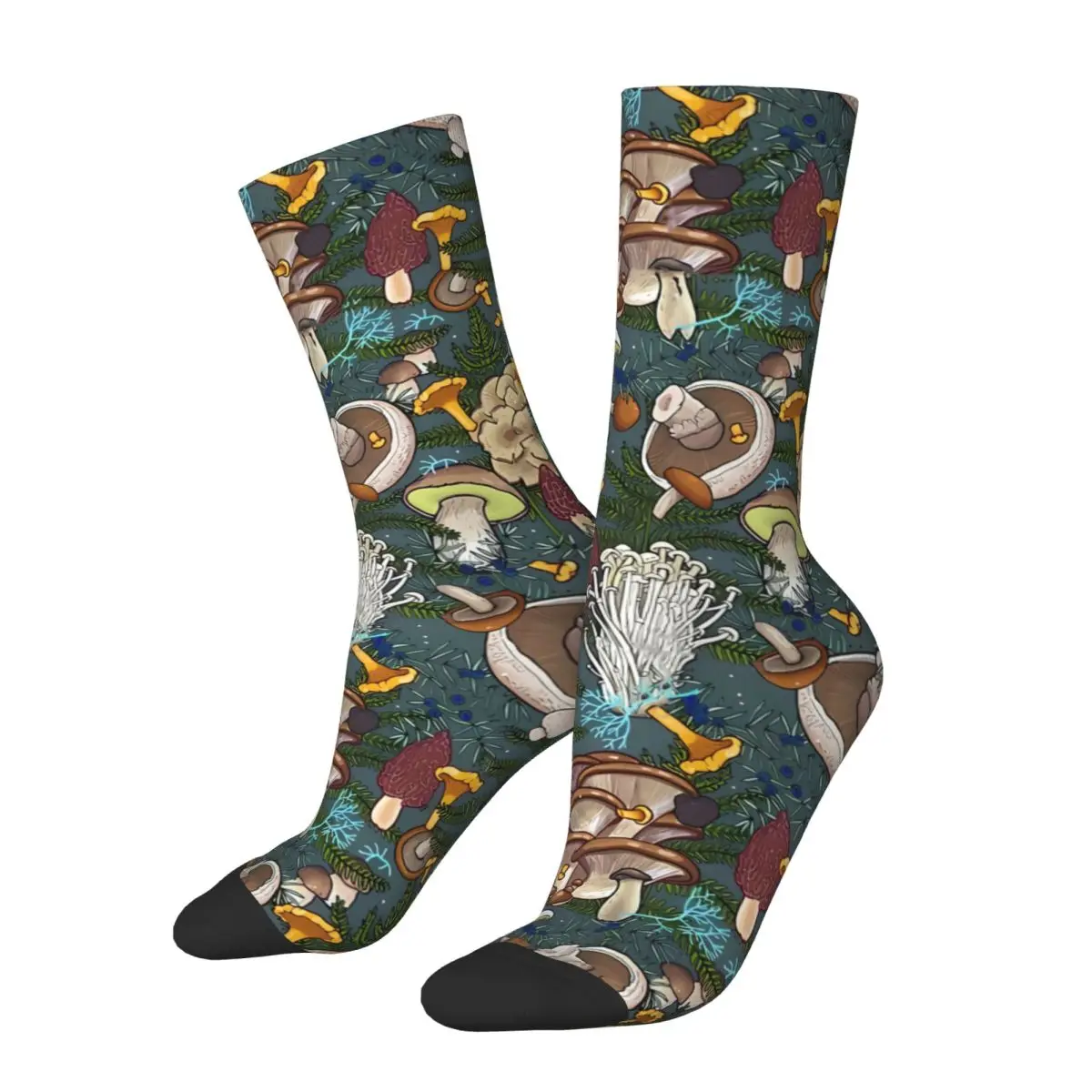 

Funny Men's Socks Forest Vintage Mushroom Harajuku Novelty Crew Sock Gift Pattern Printed