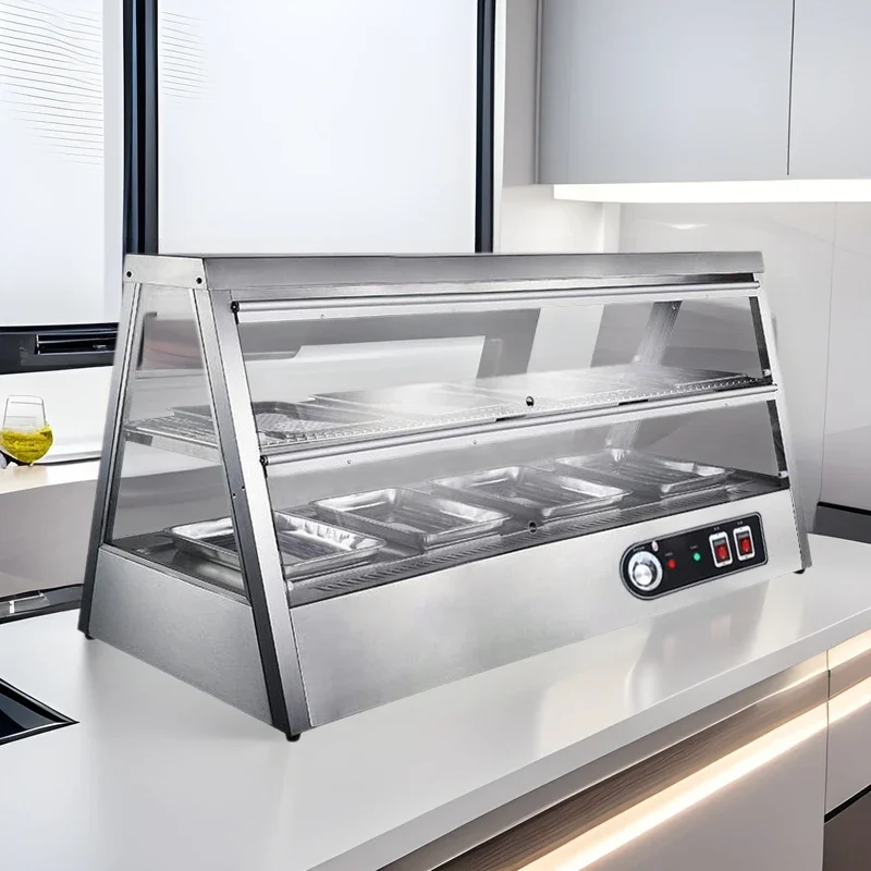 Fried food insulation sales display cabinet desktop type insulation cabinet hamburger egg tart display commercial desktop crisp