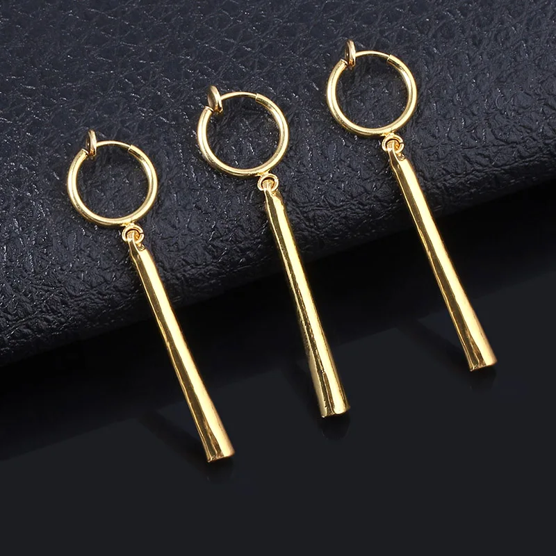 Anime Golden Pendant Earrings Roronoa Zoro Cosplay Ear Clips for Women Men Jewelry