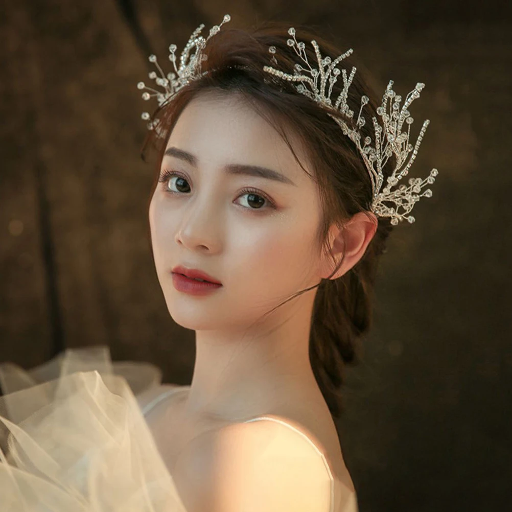 

Свадебные аксессуары для волос со стразами, корона, повязка на голову, свадебная вечеринка для невесты, женская тиара, серебряные кристаллы, инструменты для укладки волос