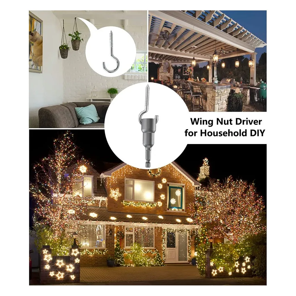 a58z-5個入りパワーウィングナットドライバーセット、1-4インチ六角シャンク付きウィングナットドリルビットソケットレンチツールセット（パネル用）