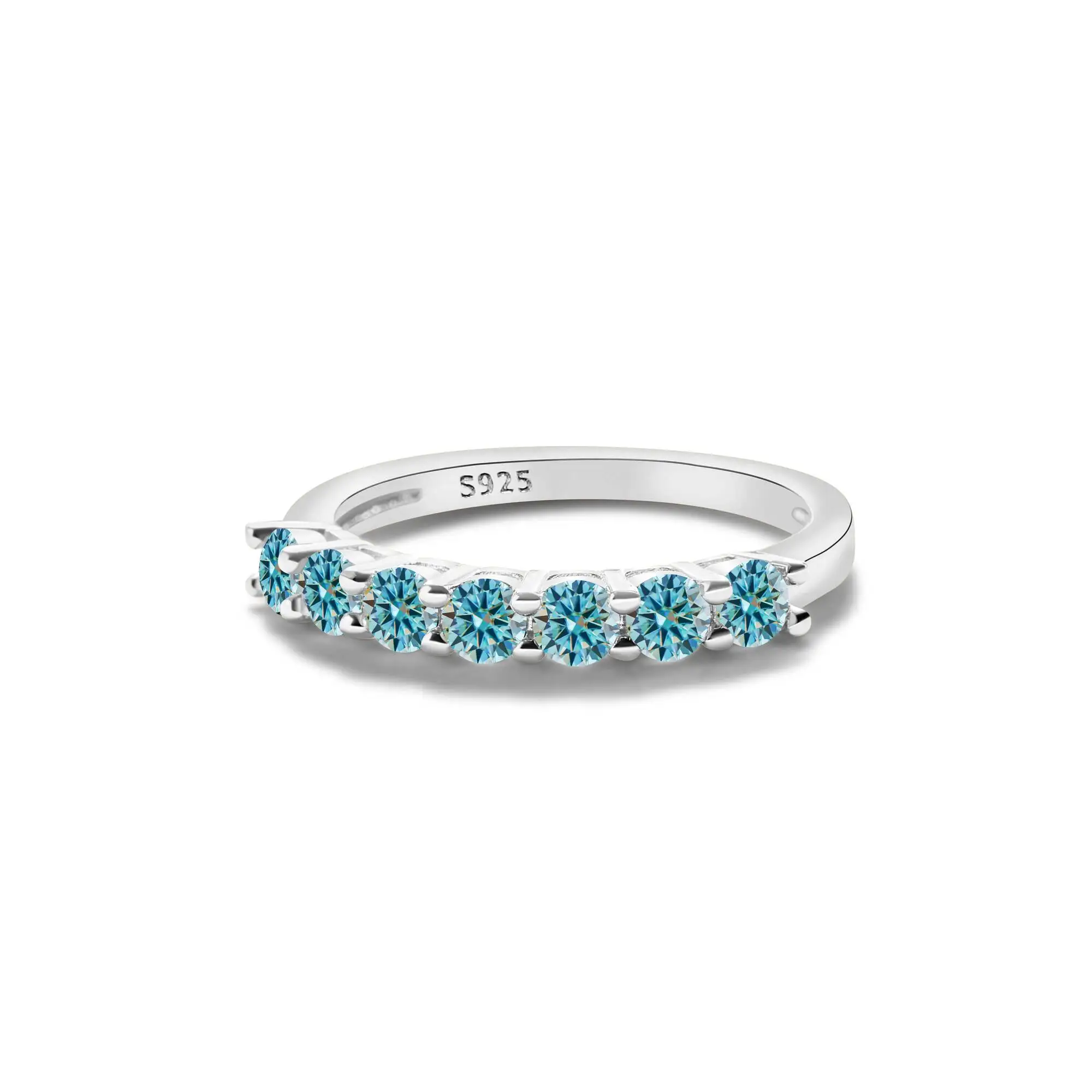 1,0 Karat Königsblau Farbe Moissan ite Ring Sterling Silber massiv Gelbgold Farbe Hochzeit Verlobung ringe für Frauen – Detail 16
