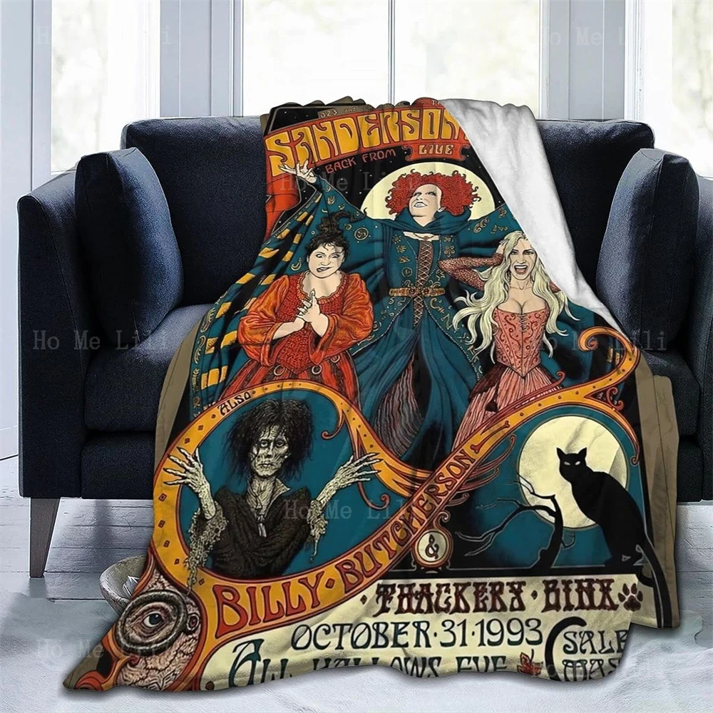 Witch Halloween Sanderson Sister Soft Flannel Blankets For Couch Sofa Bed Home Decorations