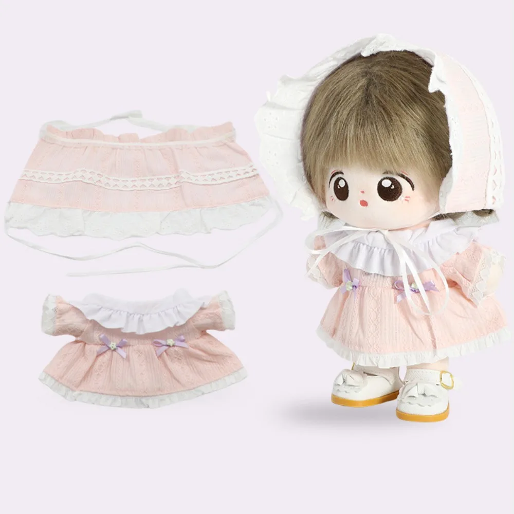 

Clothes Bow Skirt 20cm Cotton Doll Clothes Lace Outfit Cotton Doll's Clothes Fashion Headscarf Doll Clothes Children's Gift