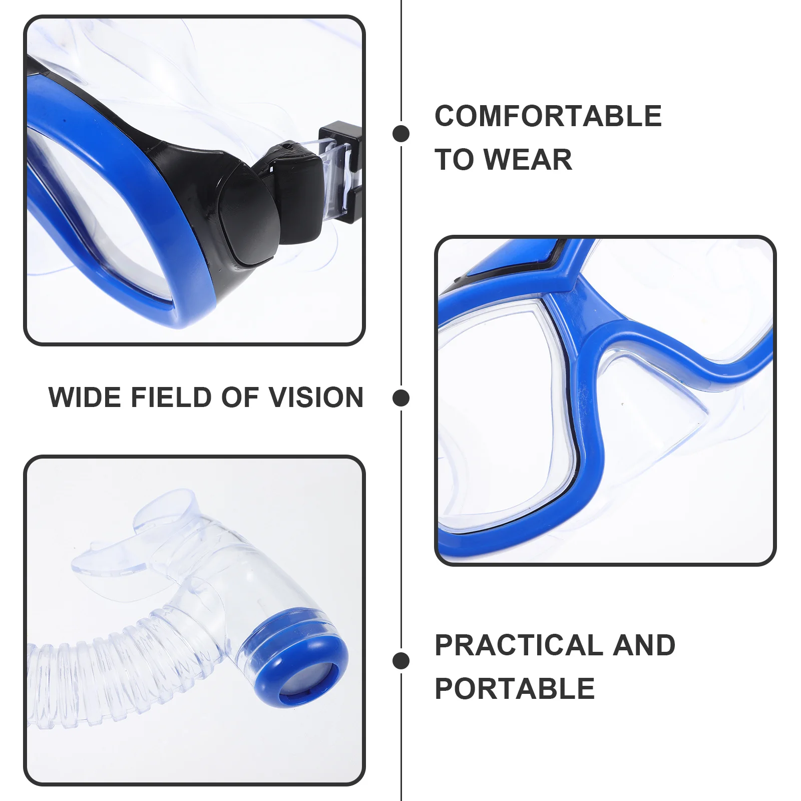

1Set Professional Snorkeling Gear Set with Wide Leakproof Design Comfortable Fit Dry Snorkel Tube for Travel