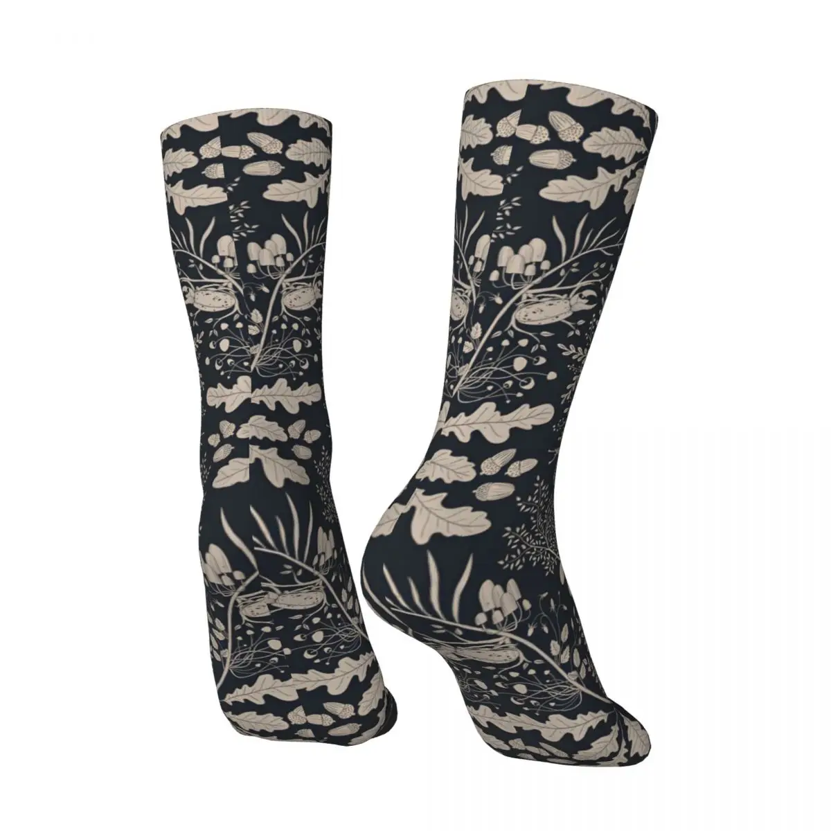 Crazy compression Mushroom Forest Damask Wallpaper Dark Blue Sock for Men Vintage Quality Pattern Crew Sock Casual