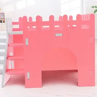 

1 set Pink Hedgehog House Large Multi-Chamber Detachable Small Animal Hideout For Hamster Guinea Pig Rat Pvc Pet Shelter Cage