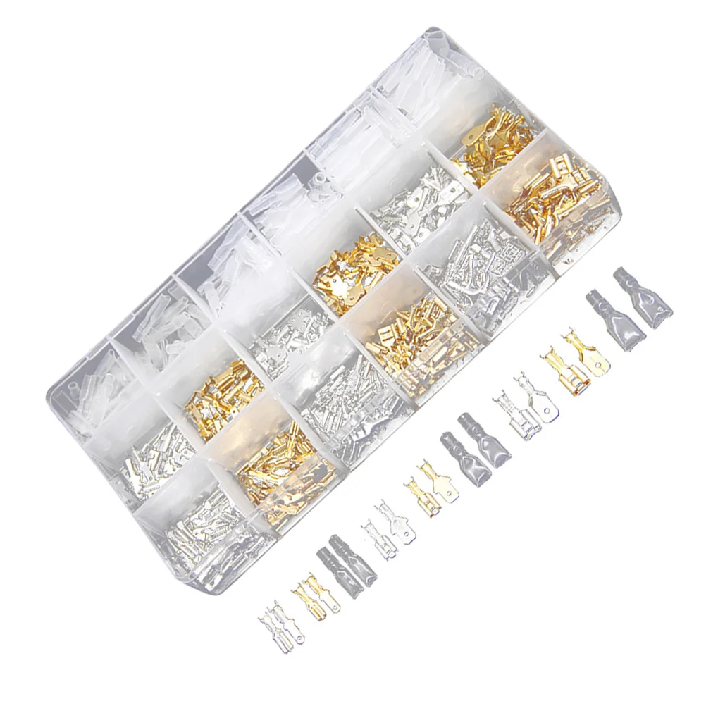 

1 Set 6.3Mm 4.8Mm 2.8Mm Quick Splice Crimp Cold Pressed Wire Flame Retardant Insulation Sleeve Terminal Non Insulated