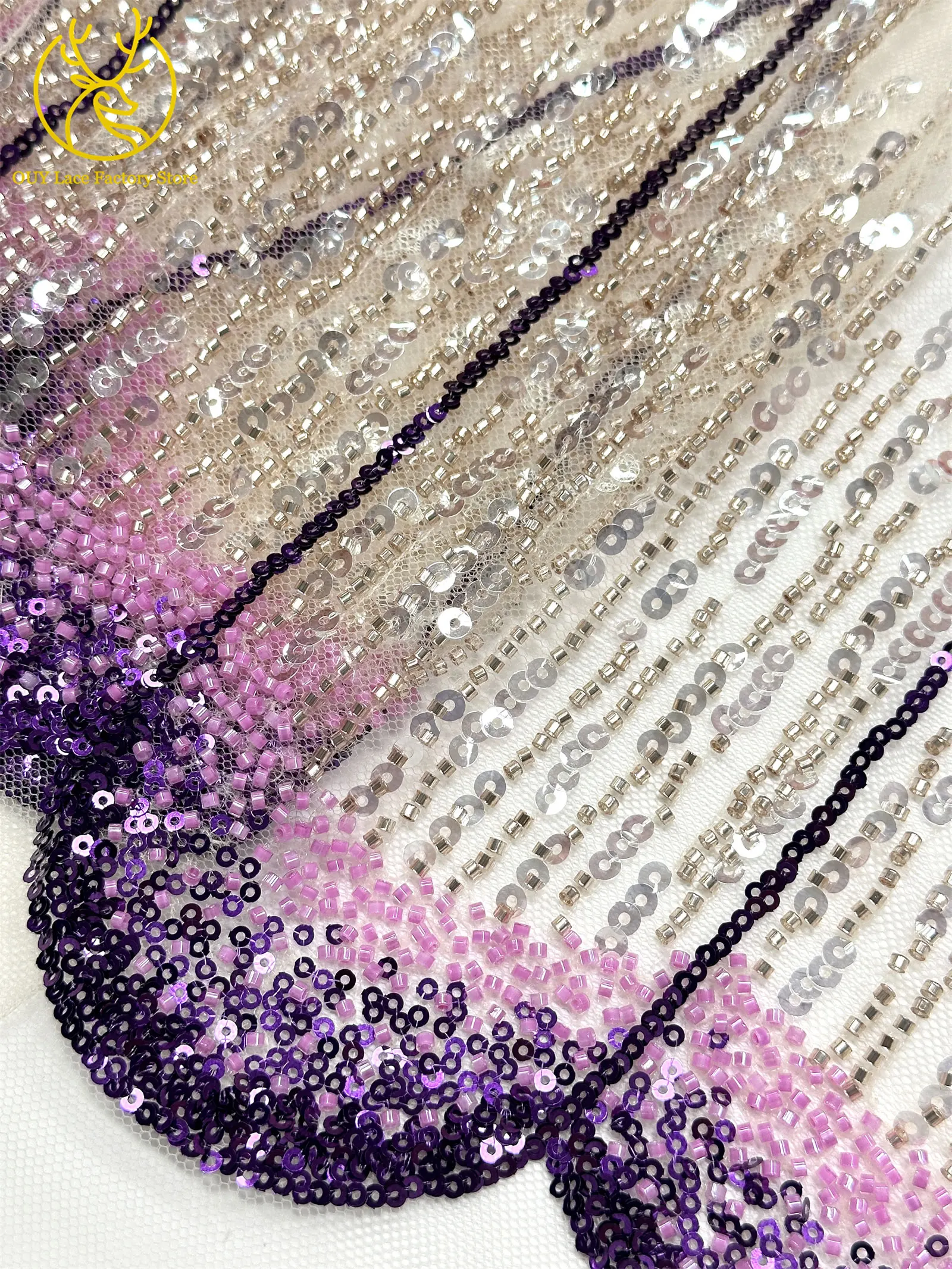 2026 Neues Design Elegante Modische Afrikanische Pailletten-Perlen-Spitzenstoffe Nigerianische Französische Tüll-Stickerei-Spitze für Braut- und Hochzeitskleidung – Detail 14