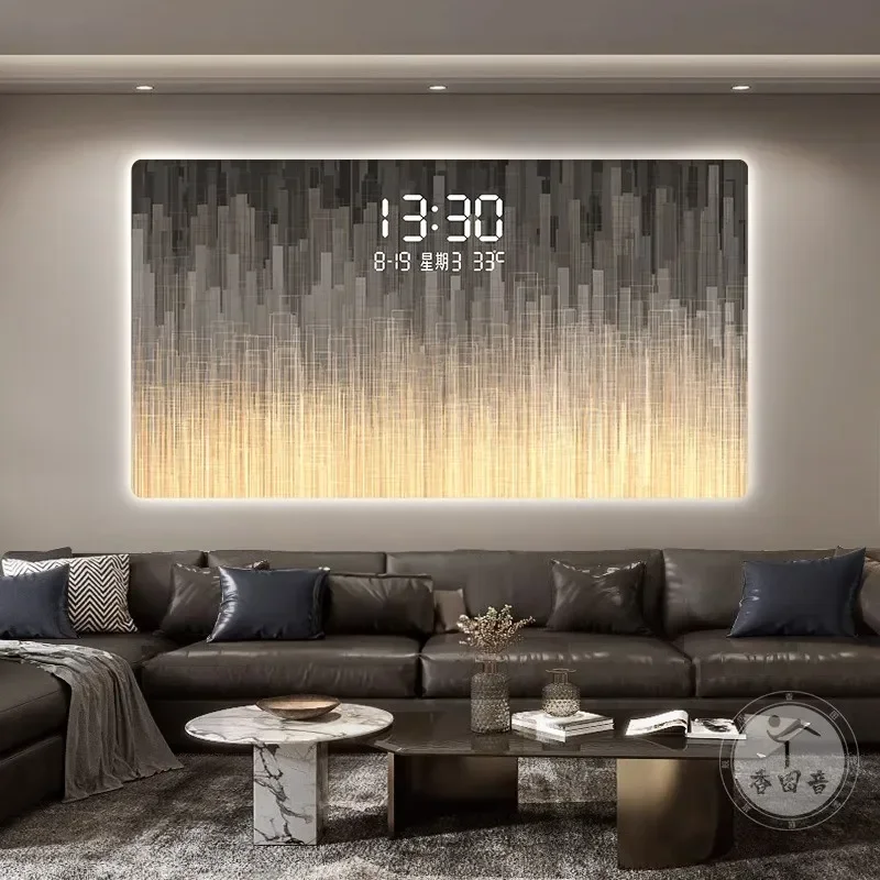Kitchen Thermometer Date light wall clock Large living room Digital ornaments Clock office Interior luxury bedroom Home decor
