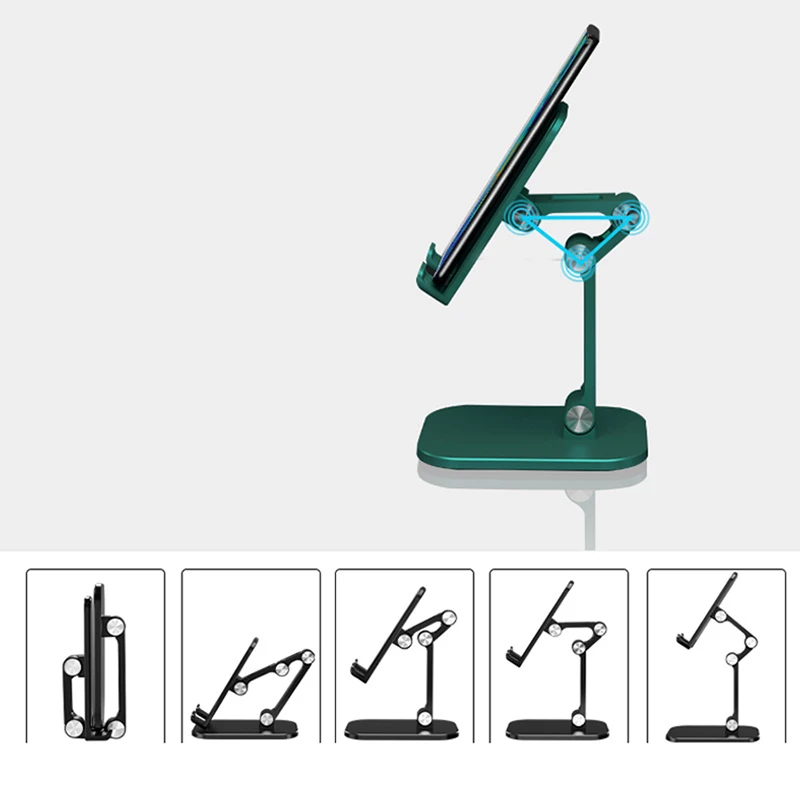 Three Sections Foldable Desk Mobile Phone Holder Tablet Flexible Table Desktop Adjustable Cell Smartphone Stand
