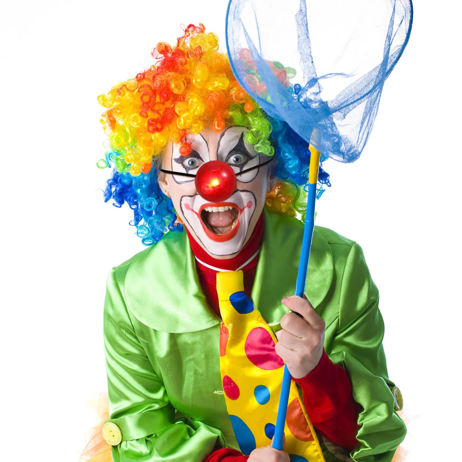 

Light Up Clown Nose Red Glowing Circus Party Decoration Cosplay Prop For Halloween Adults Accessory