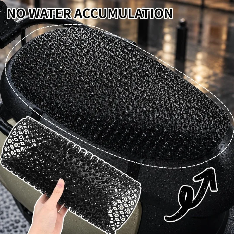 Motorcycle Breathable Summer Cool 3D Mesh Moped Motorbike Seat Covers Cushion Anti-Slip Cover Scooter Grid Protection Pad