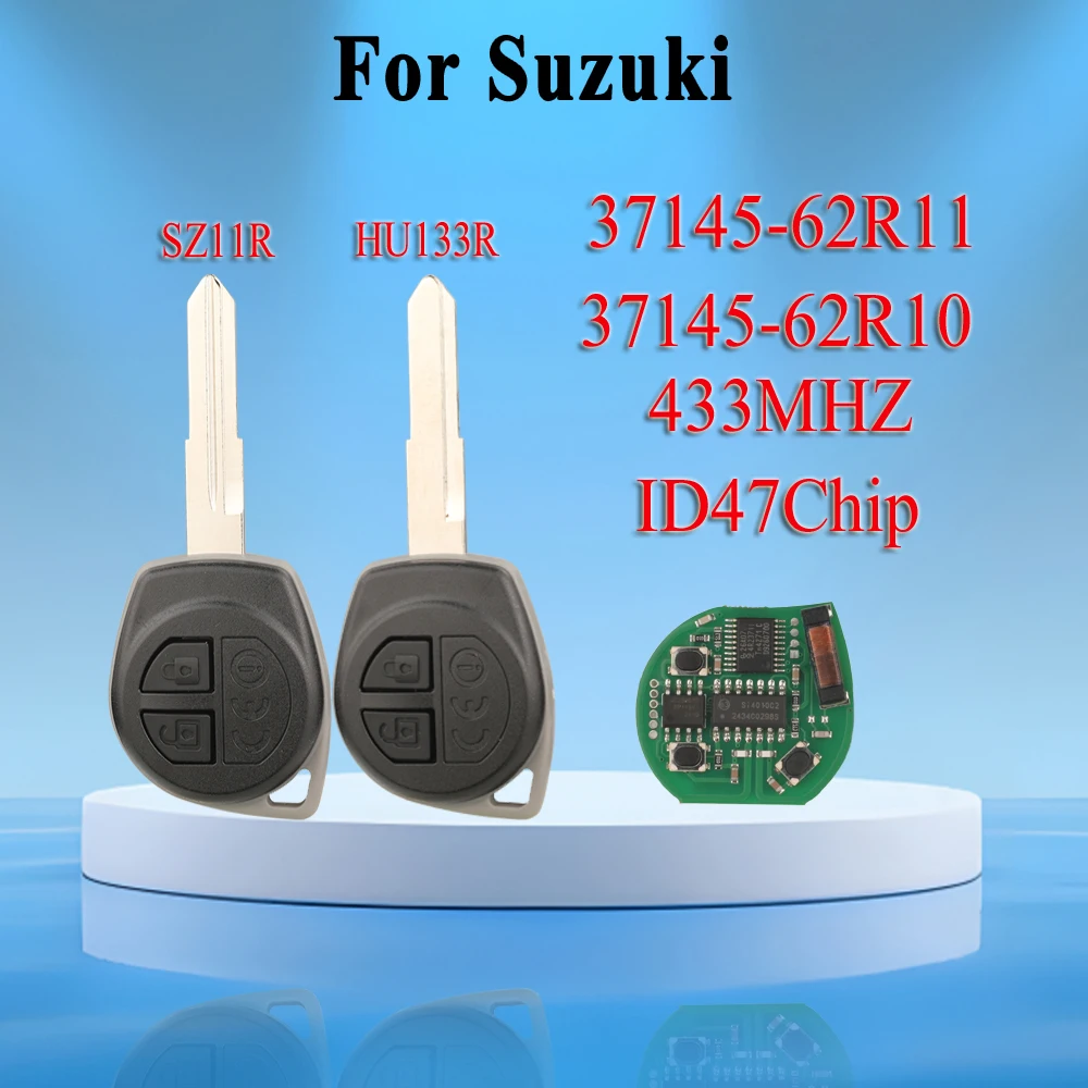 

Jingyuqin дистанционный ключ от автомобиля 433 МГц FSK ID47Chip для Suzuki Swift Ignis 37145-62R10 37145-62R11 лезвие ключа SZ11R HU133R