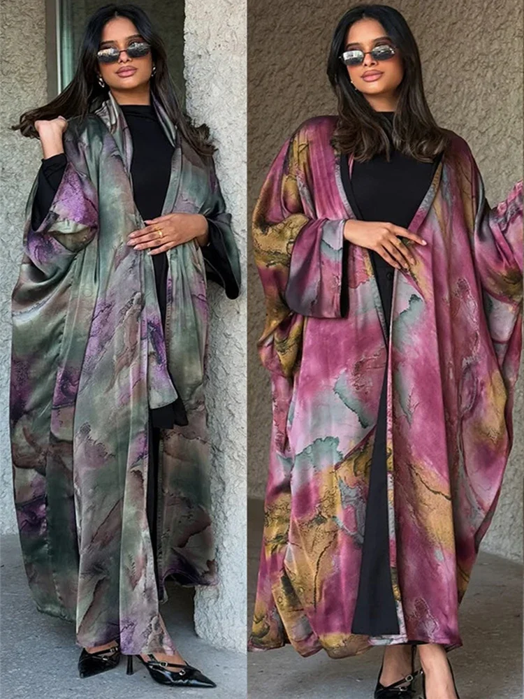 

Eid Women Abaya with Scarf Party Dress Print Jalabiya Ramadan Long Dresses Abayas Headscarf Vestidos Largos Kaftan Long Robe