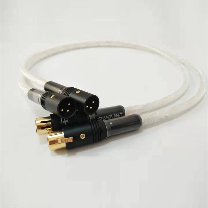 DIYLIVE HIFI xlr Audio Cable Stereo 7N OCC Gold Plated xlr plug Male to female microphone mixer Carbon fiber plug