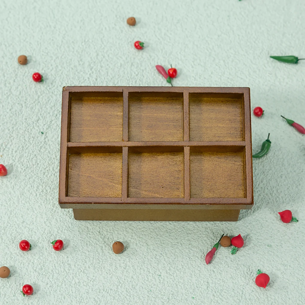 1/12 Dollhome Kinderen Speelgoed Miniatuur Meubels Groenterek Winkel Decoratie Supermarkt Accessoire Licht Hout Kleur