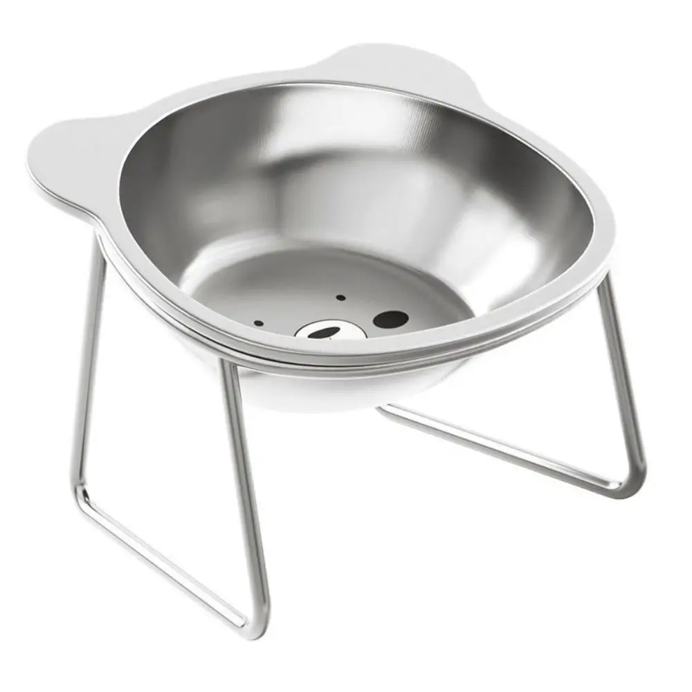 

15 Degree Inclined Stainless Steel Cat Bowl Detachable Neck Protection Elevated Cat Water Bowl Stable Safe Dog Food Bowls