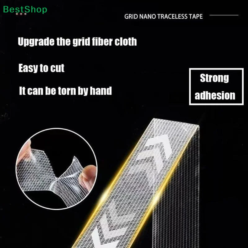 〔Q〕Enhanced 1-meter Nano Tape–Super Strong Transparent Multi-functional Tape.Reusable,Ideal For Wall Mounting And Item Organiza