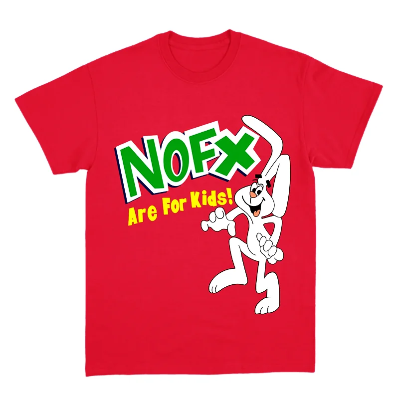 Camiseta Unissex de Manga Curta NOFX Punk Band Album Rock Red Shark Rabbit Americana Solta 2026 Nova