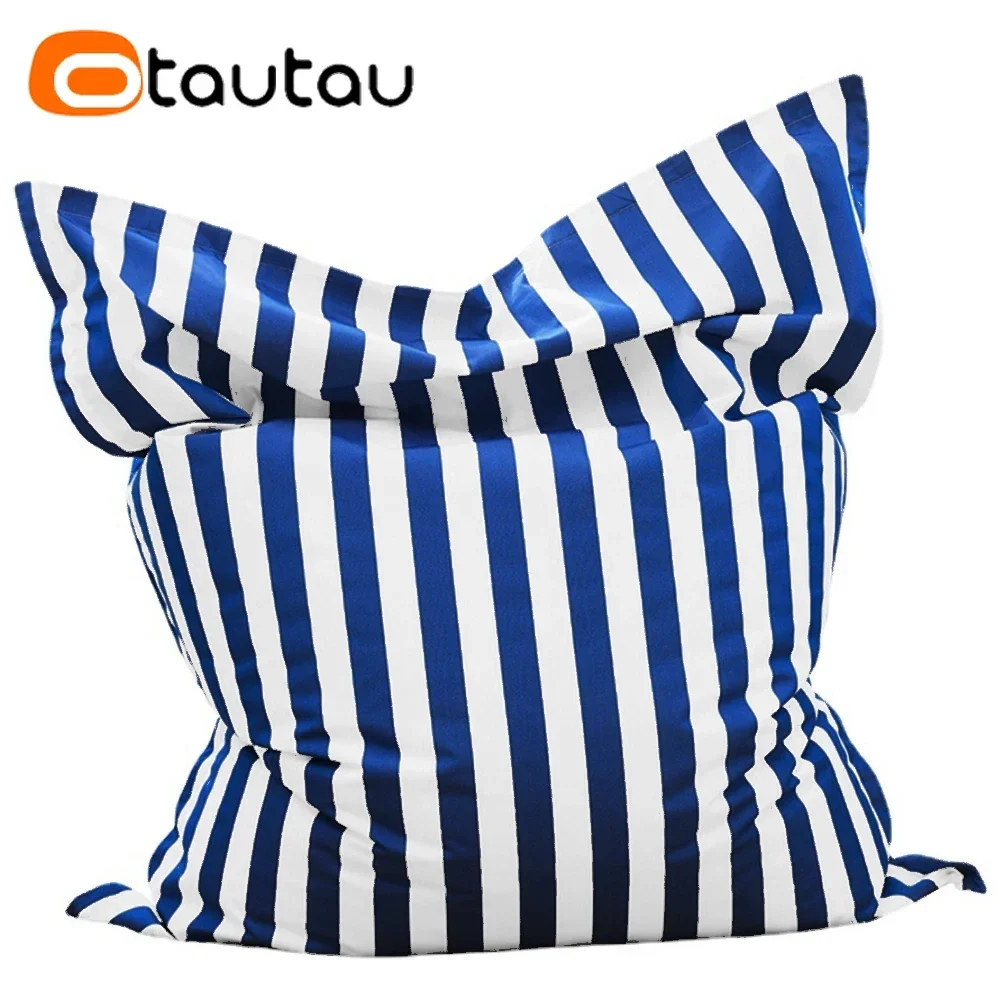 OTAUTAU 6ft Sqaure Swimming Pool Floating Pillowsac Pouf Cover No Filler Outdoor Beach Garden Puff Salon Bean Bag Sofa Bed SF081