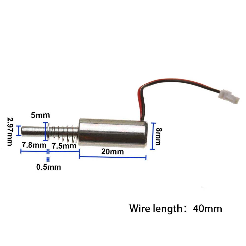 Mini Tiny 8MM Cylindrical Suction Inhalation Type Solenoid Electromagnet Stroke 5mm DC 3V/5V 6V/9V/12V/24V DIY Fingerprint Lock