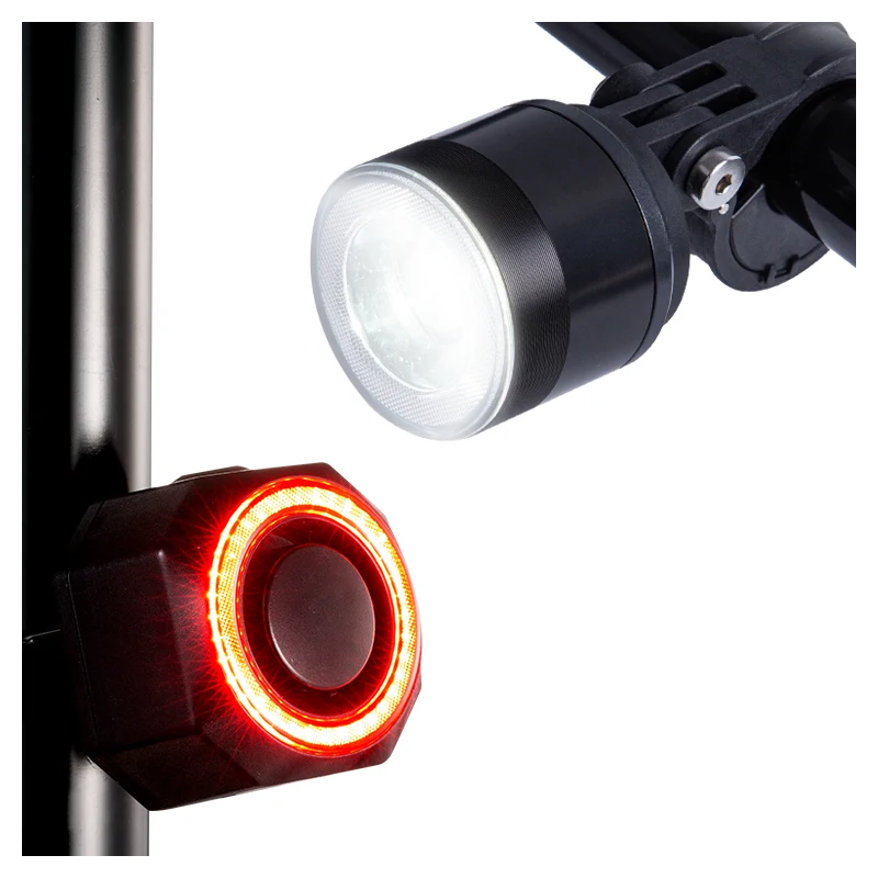 

Smart Wireless Remote Control Bike Lights Combo Rechargeable Waterproof Anti-theft Bicycle Front Light LED Rear Light Set 1