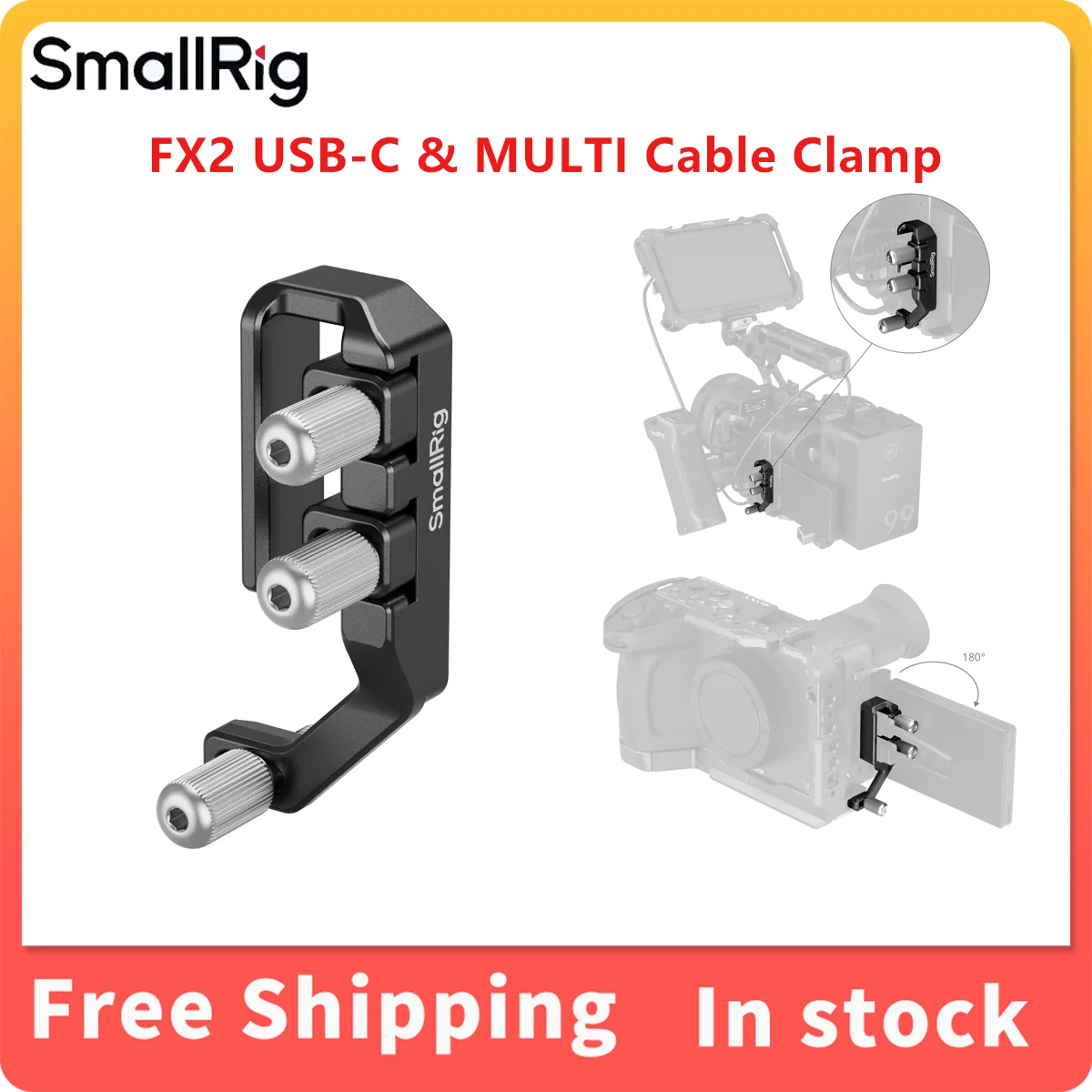 SmallRig Camera Cable Clamp for Cages for Sony FX2 USB-C & MULTIAluminum Dual-Clamp Design Ensure Stable Data Transmission -5592