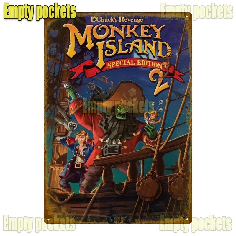 Classic Game The Secret of Monkey Island Metal Signs Garage Decoration Home Cinema Kitchen Design Tin Sign Posters Gift for Kids