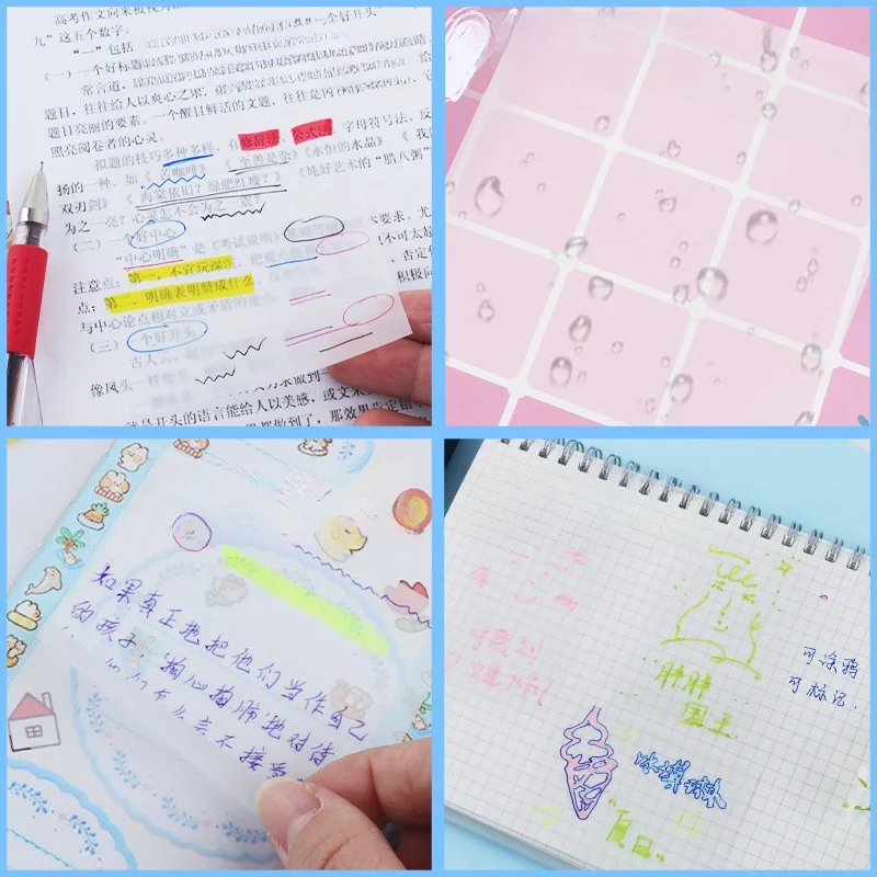 50/100 Sheets/Set Transparent Sticky Note Pads Self-Adhesive Memo Notepad School Office Supplies Stationery Notes