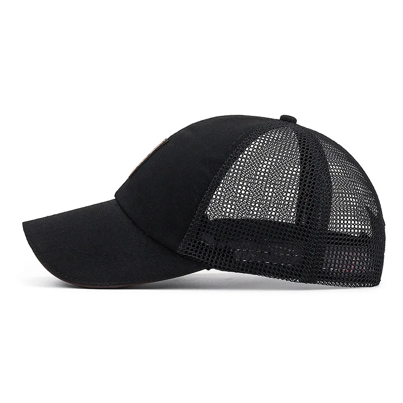 Breathable Mesh Cap Men Women Visor Net Baseball Cap Hip Hop Hats Sun Protection Cap Sports Solid Color Ordinary Canvas Hats