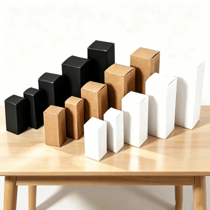 100/500pcs White Black Kraft Paper Tube Cardboard Boxes Essential Oil Bottle Packaging Box Blank Cosmetic Storage Box