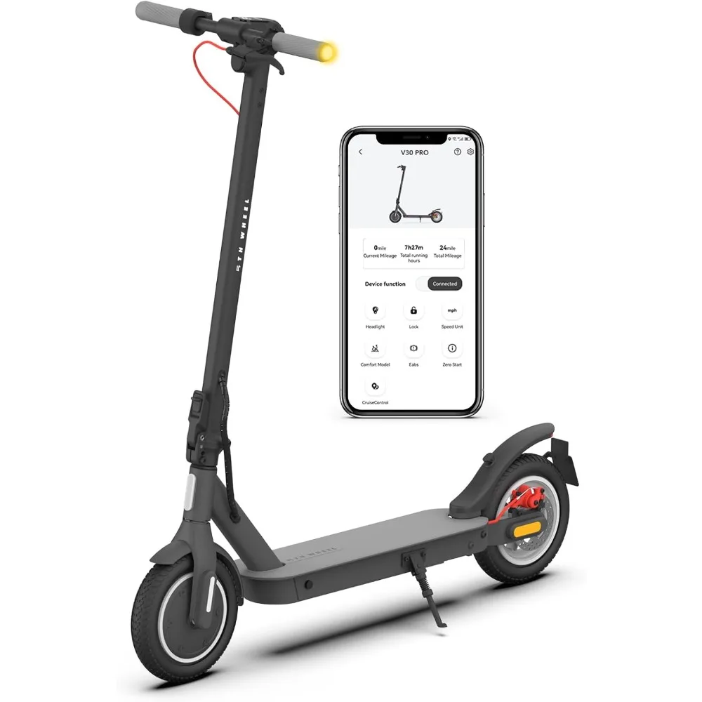 

Electric Scooter with Turn Signals - 19.9 Miles Range & 18 MPH, 350W Motor, 10" Inner-Support Tires, Dual Braking System