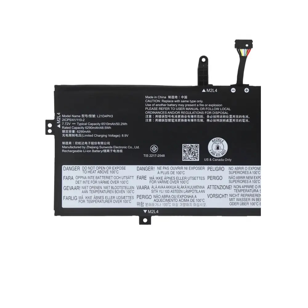 

For Lenovo Yoga Slim 7 Carbon 13IAP7 / Yoga Air 13S Carbon 2022 L21D4PH3 L21L4PH3 7.72V 50.2WH 6510mAh L21C4PH3 Laptop Battery