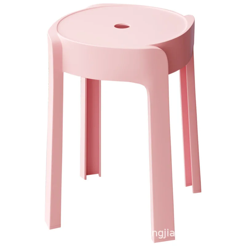 Stool Household Plastic Bench Nordic Chair Living Room Simple Modern Dining Table Round Stool Restaurant Dining Chair