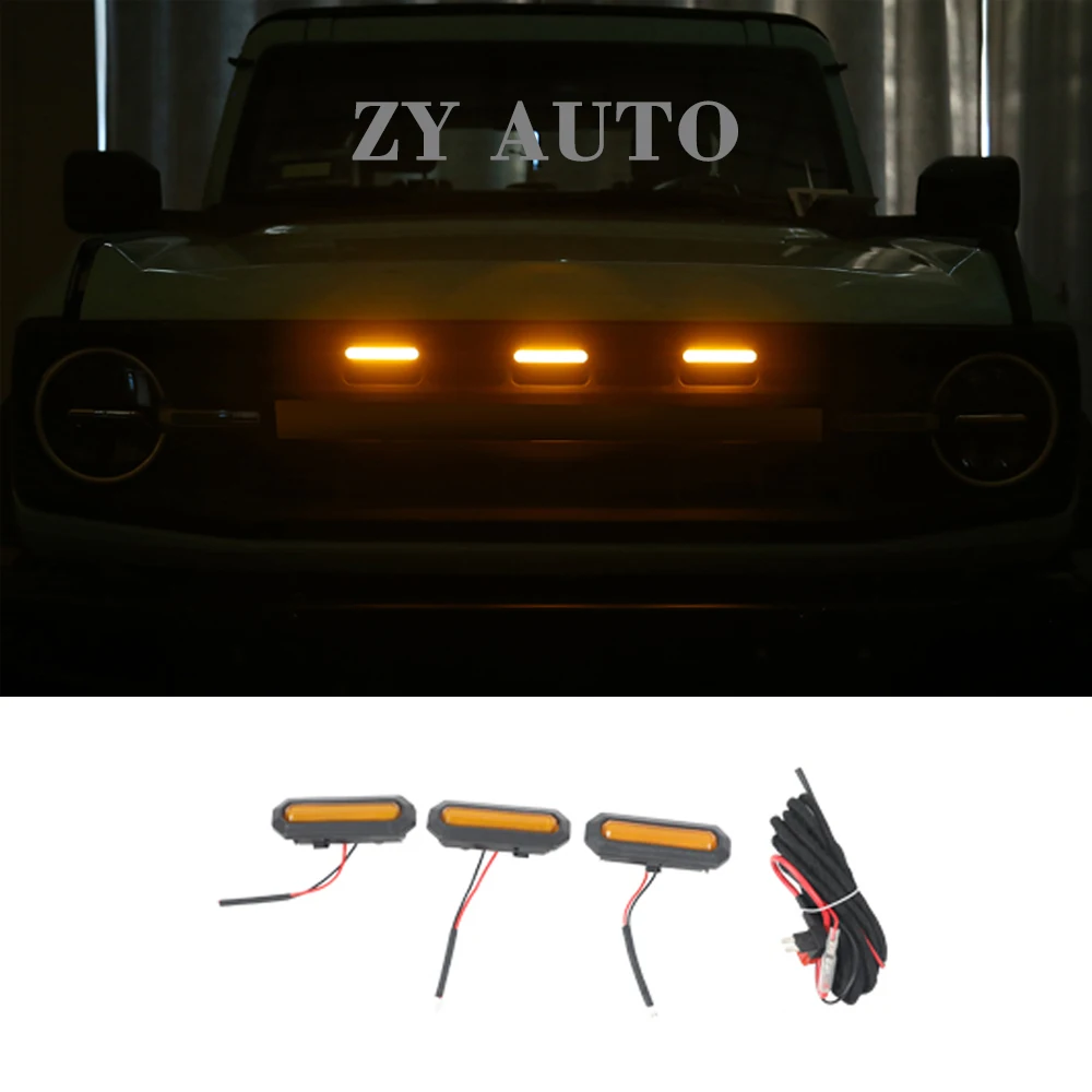 

Подходит для моделей модифицированных светодиодных центральных фонарей Ford Bronco, маленьких желтых дневных ходовых огней, декоративных фонарей.