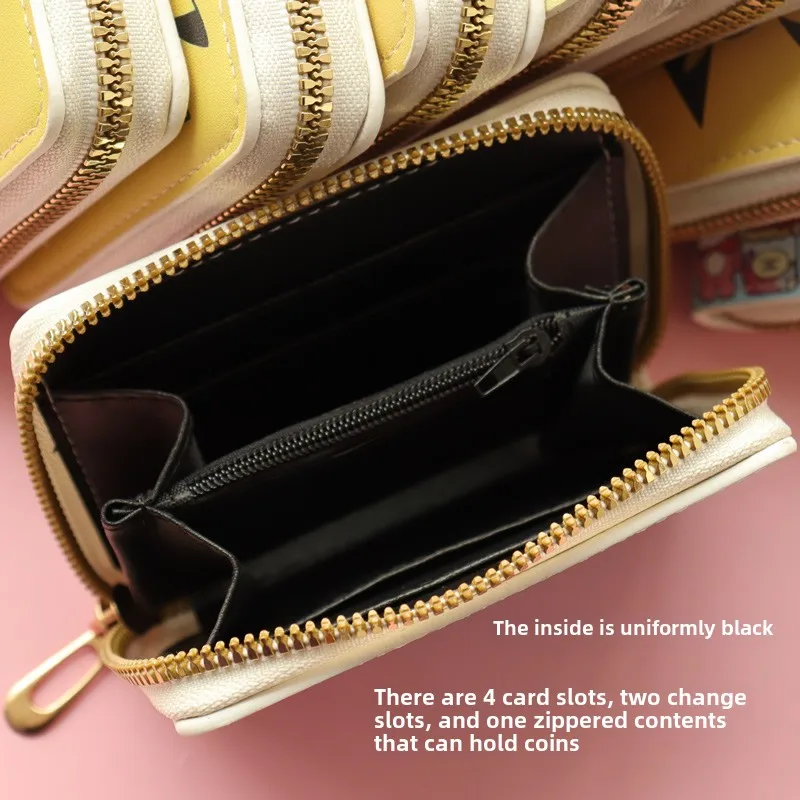 Sanrio New Short Wallet Anime Cute Cartoon Student Mini Zipper Women Fashion Kitten Mini Wallet image 3