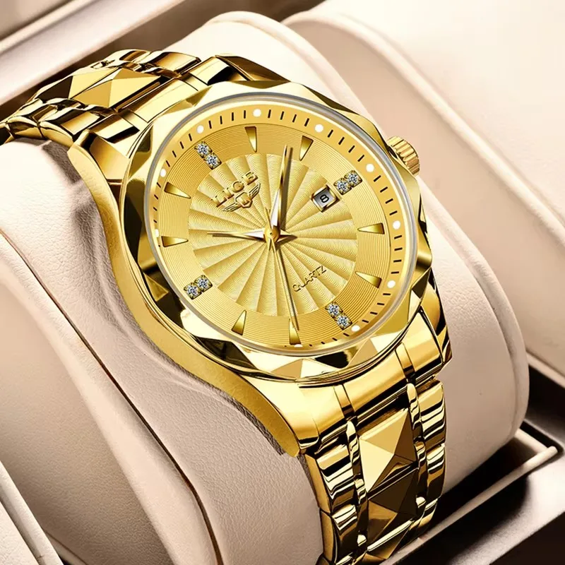 Lige-メンズラグジュアリー防水ビジネスウォッチ、紳士クォーツウォッチ、HDルメ、カジュアル、シンプルな腕時計、ボックス、ファッション