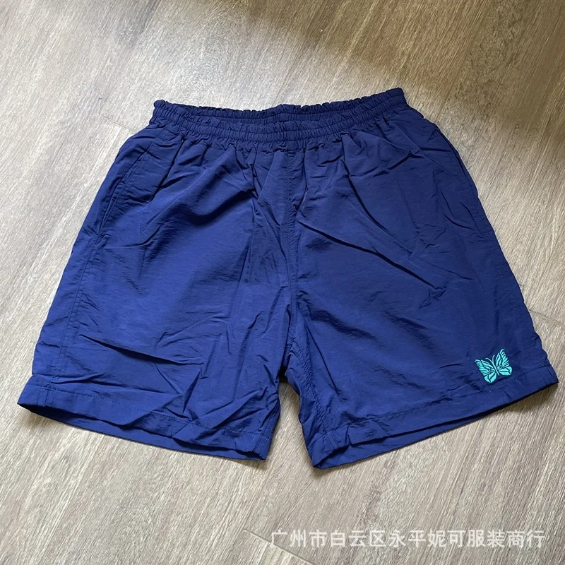 Needles ssz Track Butterfly Embroidered Shorts Quick-Dry Nylon Loose-Fit Sports Casual Beach Pants for Men Cleanfit